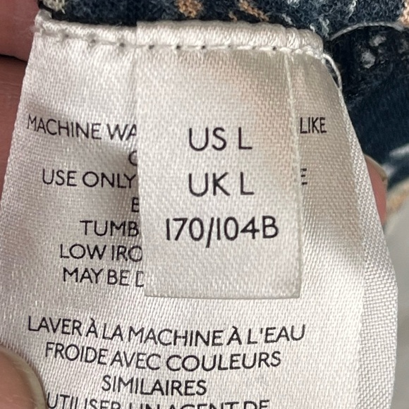 FREE PEOPLE Paisley Modal Blend Puff Sleeve Top Sz Large Boho Beachy Whimsigoth - Picture 14 of 16